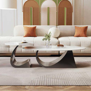 roma oval coffee table modern look