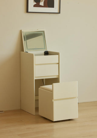 rose white dresser with functional chair combo