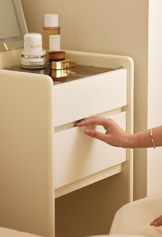 rose white dresser with tempered display glass