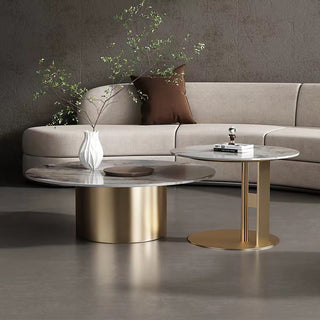 round gold coffee table martha
