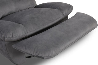 Gray recliner chair with armrests on a white background