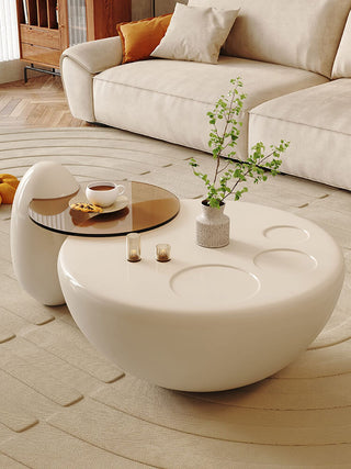 sabrina coffee table white round