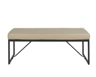 salvia padded dining bench beige tech fabric