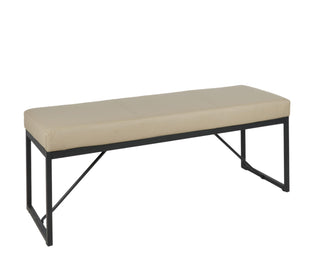 salvia padded dining bench black metal frame