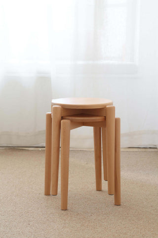 seth natural beech wood stool elegant look