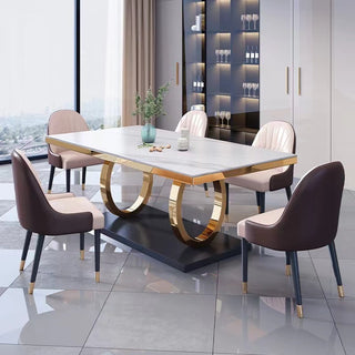 sharon white marble dining table gold stainless steel leg