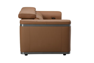 silvana reclining leather sofa with charging