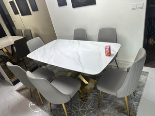SINTERED STONE TOP DINING TABLE WITH CHAIRS