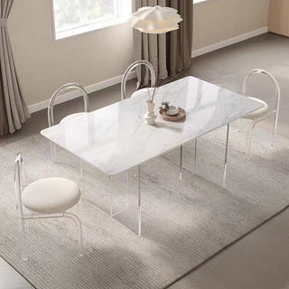 sleek milo acrylic dining table sintered stone finish