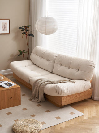 sleek tova wood frame sofa