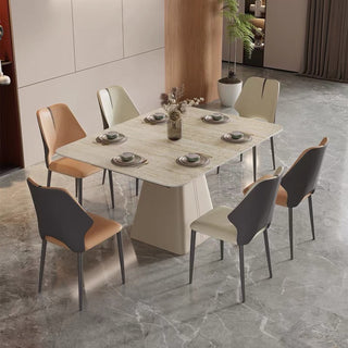 small extendable Dining table set with chairs in a modern interior setting