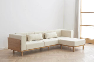 solid oak luxe 3 seater sofa