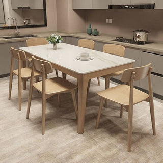 sophisticated dahlia sintered stone tabletop with wooden legs