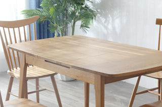 stefano oak wood expandable dining table space saving