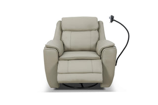 tech equipped rocky leather recliner