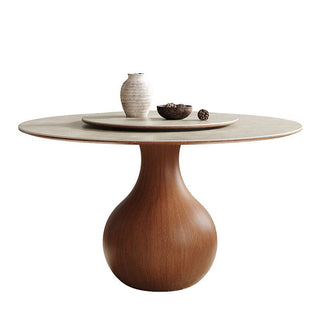 tino round wooden dining table