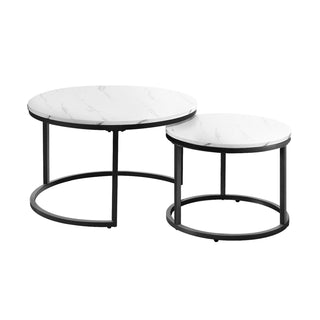 torri round nesting coffee table black frame