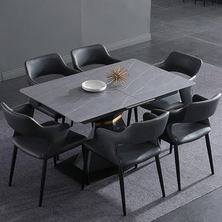 trident modern extendable dining table stone top