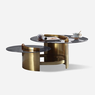 udine round glass coffee table elegant setting