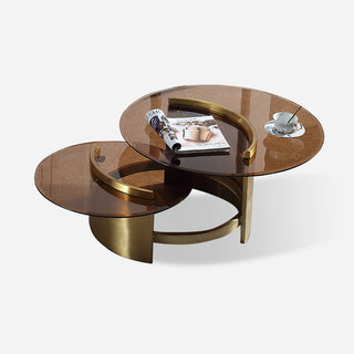 udine round glass coffee table modern living space