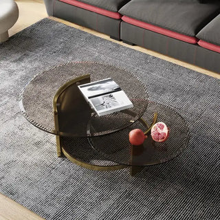 udine round glass coffee table tempered glass
