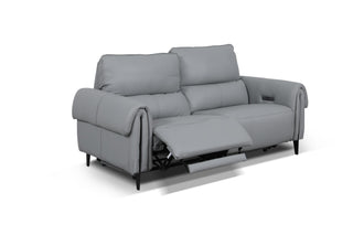 usb charging grey leather recliner camilo