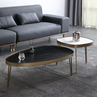 verdi black marble coffee table and side table