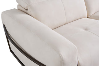 white adjustable leather sofa hanna