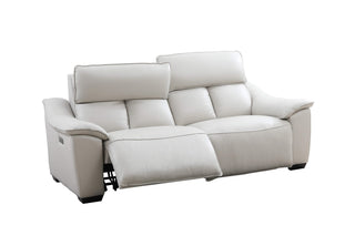 white leather motorised recliner lola