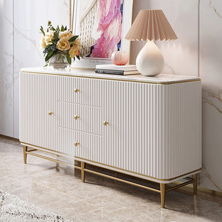 xavor white fluted sideboard sintered stone top design