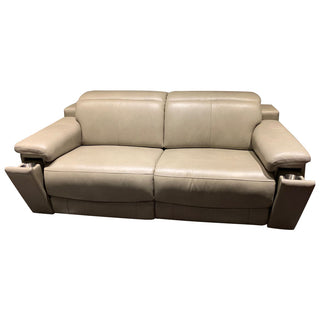 italian top grain leather recliner sofa with hidden cupholder