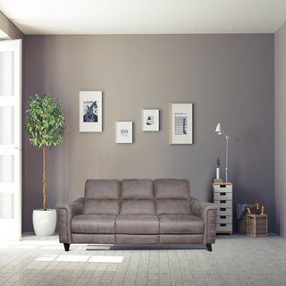 brown powered recliner sofa in italian top grain leather