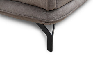 3 seat grey leather sofa top grain toby