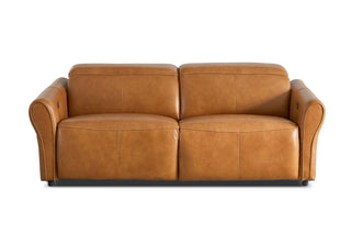 3 seater electric recliner sofa cognac usb port
