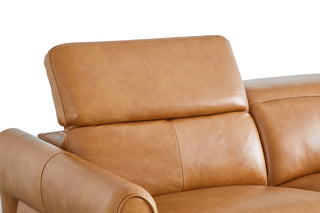3 seater sofa electric recliner cognac usb charging