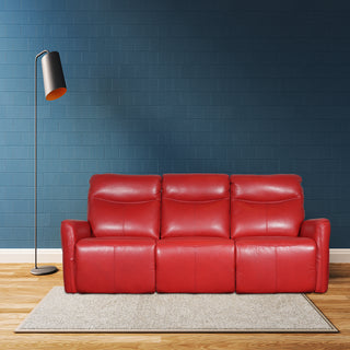 striking red power recliner sofa in italy top grain leather