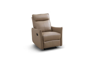 Esther Armchair Beige Leather Manual Recliner Brown