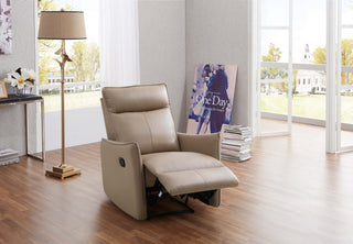 Esther Armchair Beige Leather Manual Recliner