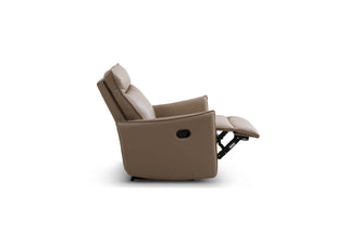 Esther Armchair Manual Recliner Beige Leather Sideview