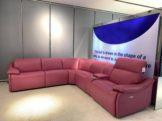 pink sofa 5 seater sectional power recliner