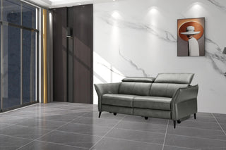 anson electric recliner leather sofa dark grey semi aniline