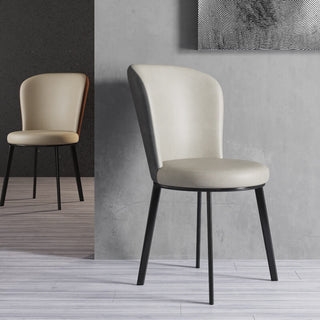 beige dining chair side view