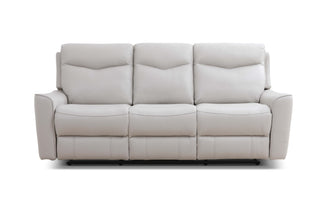 bella 3 seater reclinersofa leather white