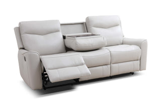 bella white leather 3 seater recliner sofa