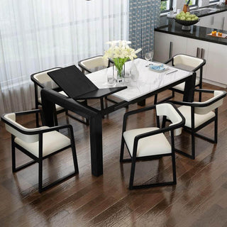 black solid wood extendable dining table