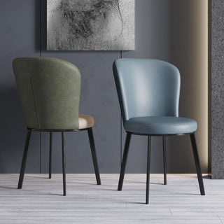 blue green dining chair black carbon steel leg