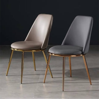 brown grey dining chair gold stainless steel leg