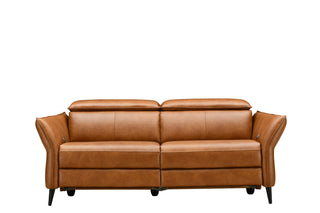 brown leather power recliner sofa with usb port