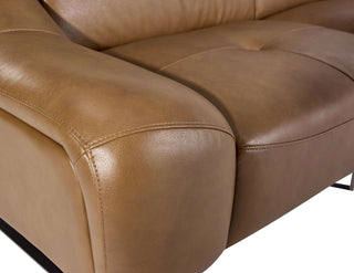 brown leather sofa closeup semi aniline