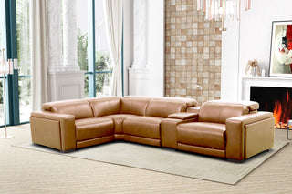 brown sectional electric recliner sofa